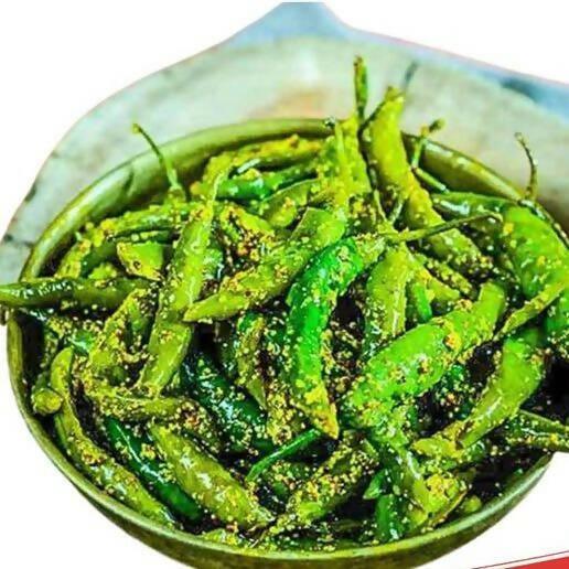 Home made Hari Mirch Achaar | Green Chilli Pickle | Premium Quality - 400 Grams - ValueBox