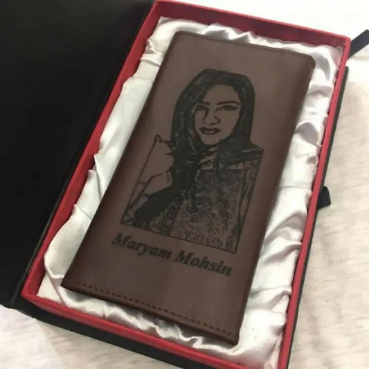 CUSTOMIZE LADIES WALLET NAME AND PICTURE ENGRAVE ON WALLET WITH BOX PACKING (PERFECT GIFT TO SEND YOUR FATHER , WIFE, SISTER, MOTHER, FIANCE OR ANY ONE) - ValueBox