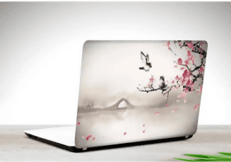 Two Bird and Cherry Blossom Tree Laptop Skin Vinyl Sticker Decal, 12 13 13.3 14 15 15.4 15.6 Inch Laptop Skin Sticker Cover Art Decal Protector Fits All Laptops - ValueBox