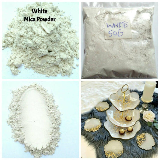 50 Gram White Mica Pearl Pigment Powder Epoxy Resin White Color