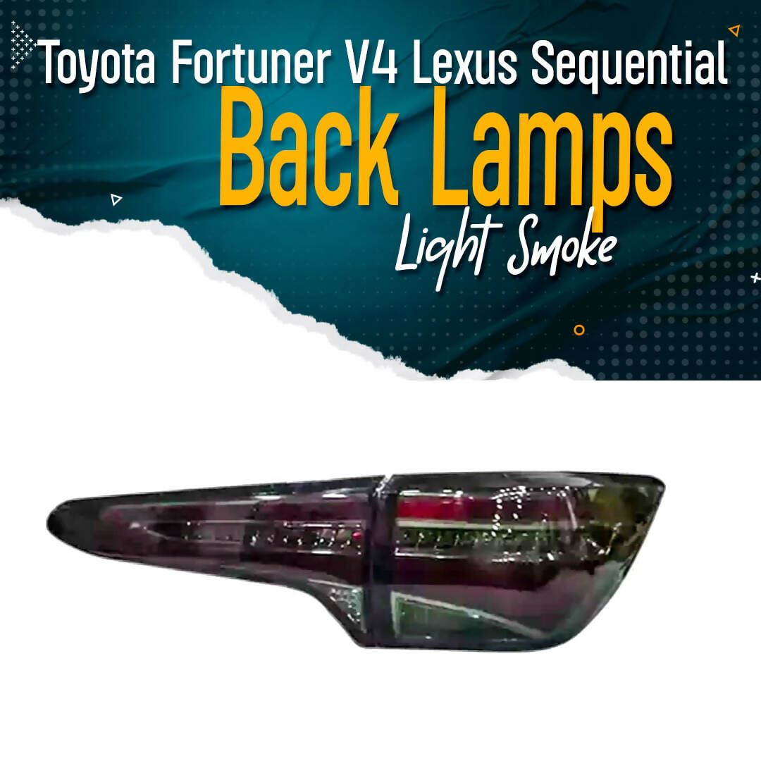 Toyota Fortuner V4 Lexus Sequential Back Lamps Light Smoke - Model 2016-2022