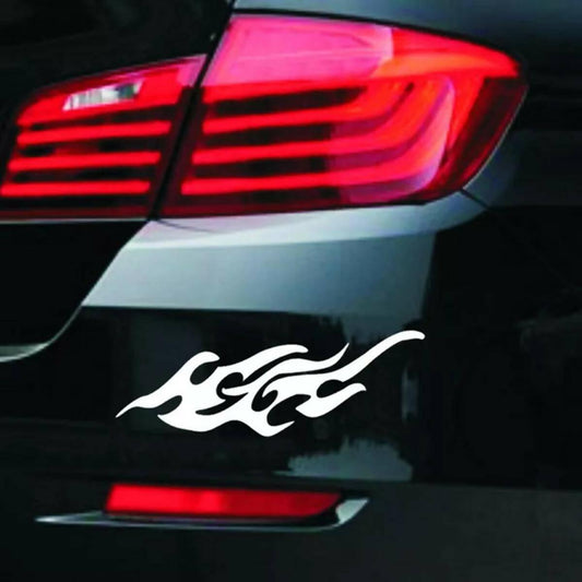 2 PCS (White) Flames Stickers for Car - ValueBox