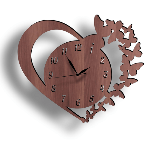 The New Wooden Wall Clock Big Size I Wall Clock I Heart Clock