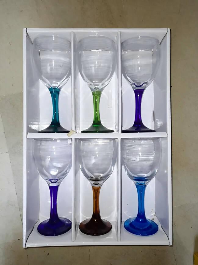 Imperial Goblet Black Base 6 Pcs Set 240 ML | Beautiful Glass set 6 Pcs - ValueBox