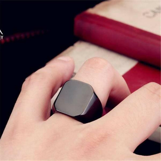 Trendy Black Ring And Black Titanium Black Ring with Black Barcelet Combo Deal 3 For Men Boys - ValueBox