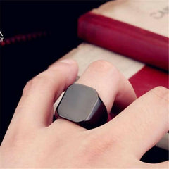 Trendy Black Ring And Black Titanium Black Ring with Black Barcelet Combo Deal 3 For Men Boys