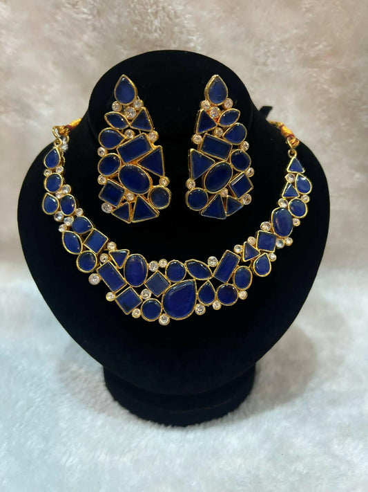 Idian Necklace Set in blue