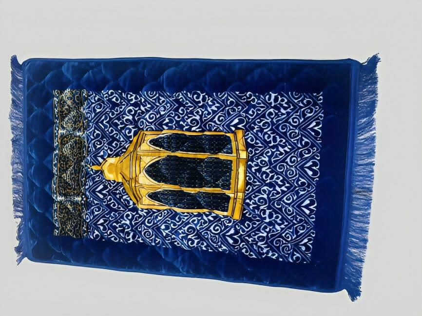 Premium Quality Blue Velvet with Foam Jaye Namaz ( Jae Namaz ) - ValueBox