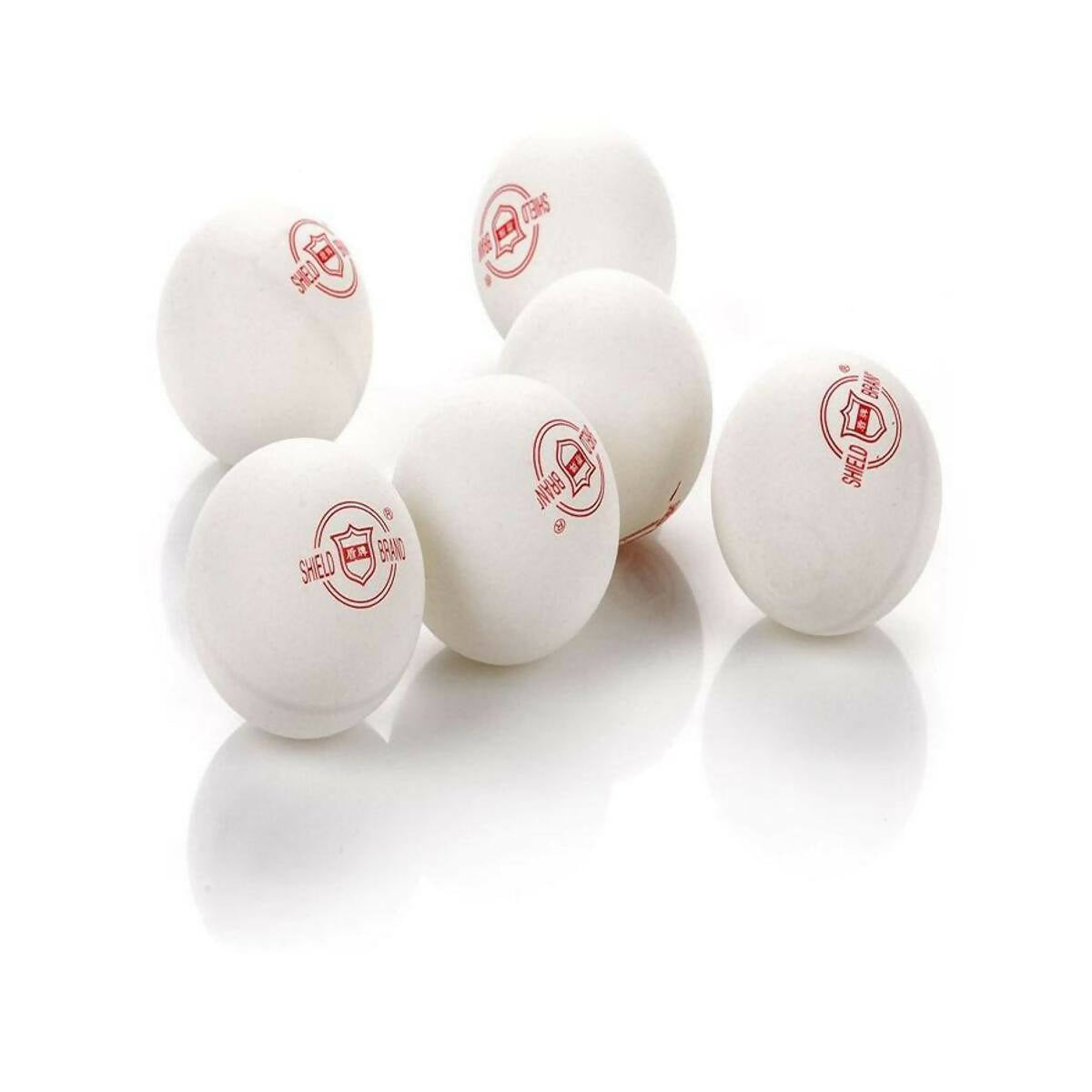 Pack of 6 - NEW SHIELD Table Tennis Ping Pong Balls - White