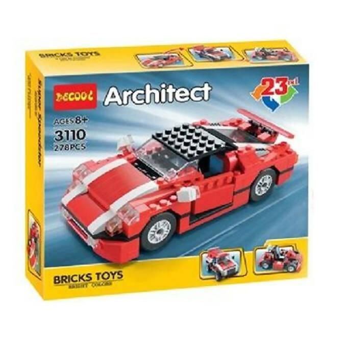 Decool: Architect Creator - 23 in 1 - Red Super Speedster Race Car Building Blocks Set - 3110 - ValueBox