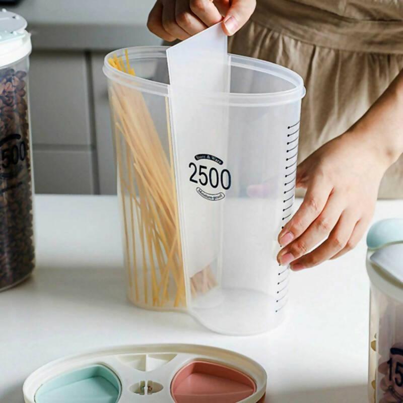2 Partition Food Storage Container Jar – 2500ml | With Free Gift - ValueBox