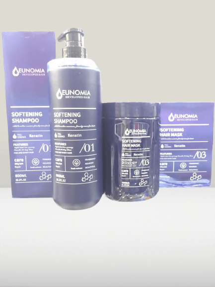 Keratin softening 3in1 Set Shampoo 800ml. conditioner 800 ml hair mask 1000 ml Make Soft Grow