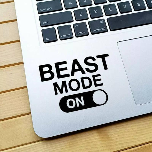 Beast Mode On Vinyl Decal Laptop Sticker, Laptop Stickers for Boys and Girls, Bike Stickers, Car Bumper Stickers by Sticker Studio