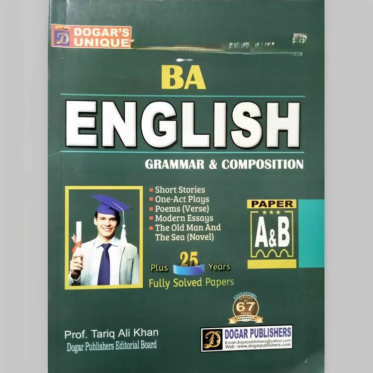 Dogar's Book of English Grammar And Composition | Paper A & B | Book By Professor Tariq Ali Khan | Published By Dogar Unique Publishers | Books n Books - ValueBox