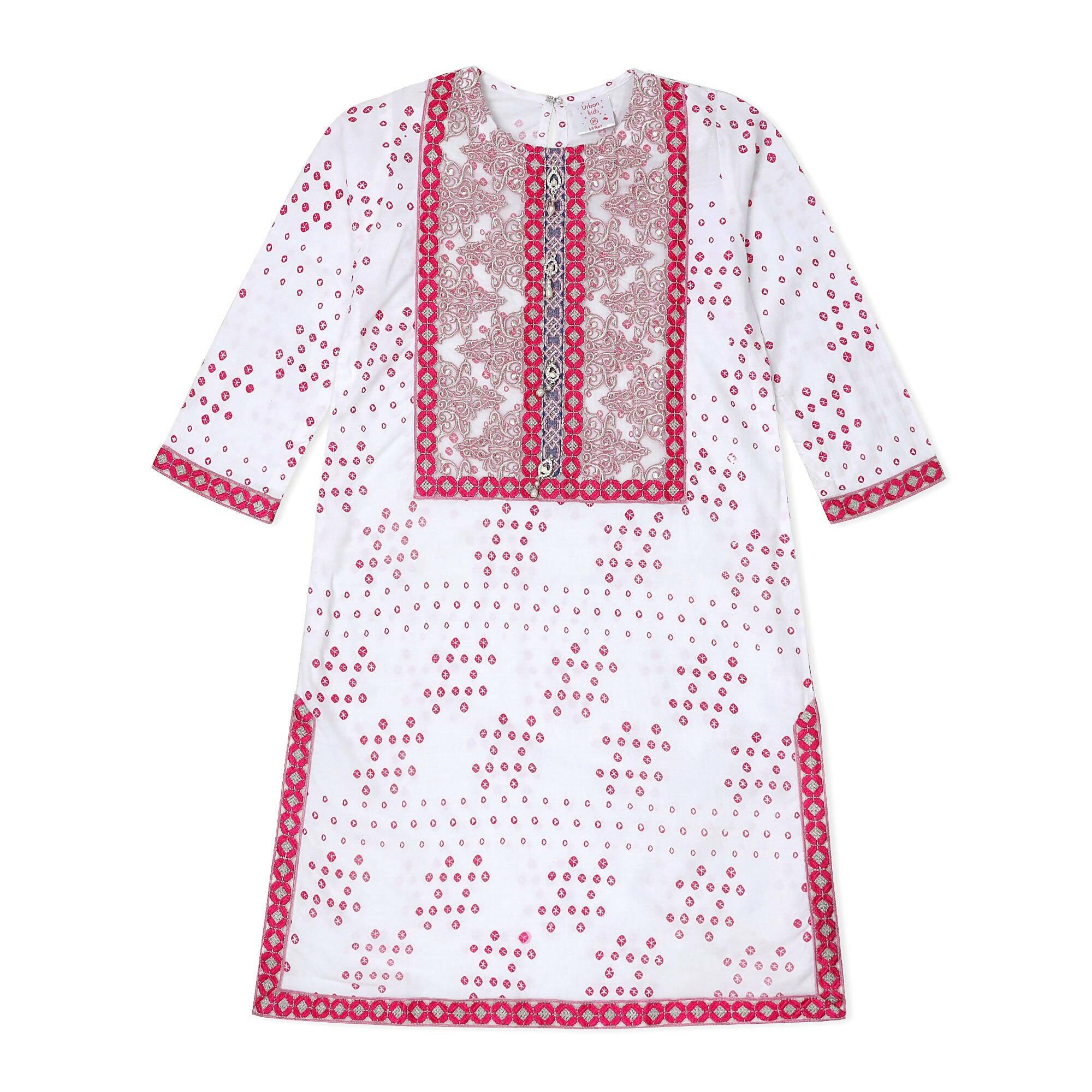 White and Red Kurti - ValueBox