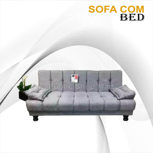 Sofa CumBed 3 Seater Grey, Jute & Valvet Custumize - ValueBox