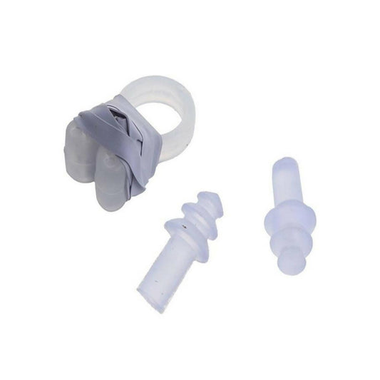 Silicone Ear Plugs & Nose Clip Set - White - ValueBox