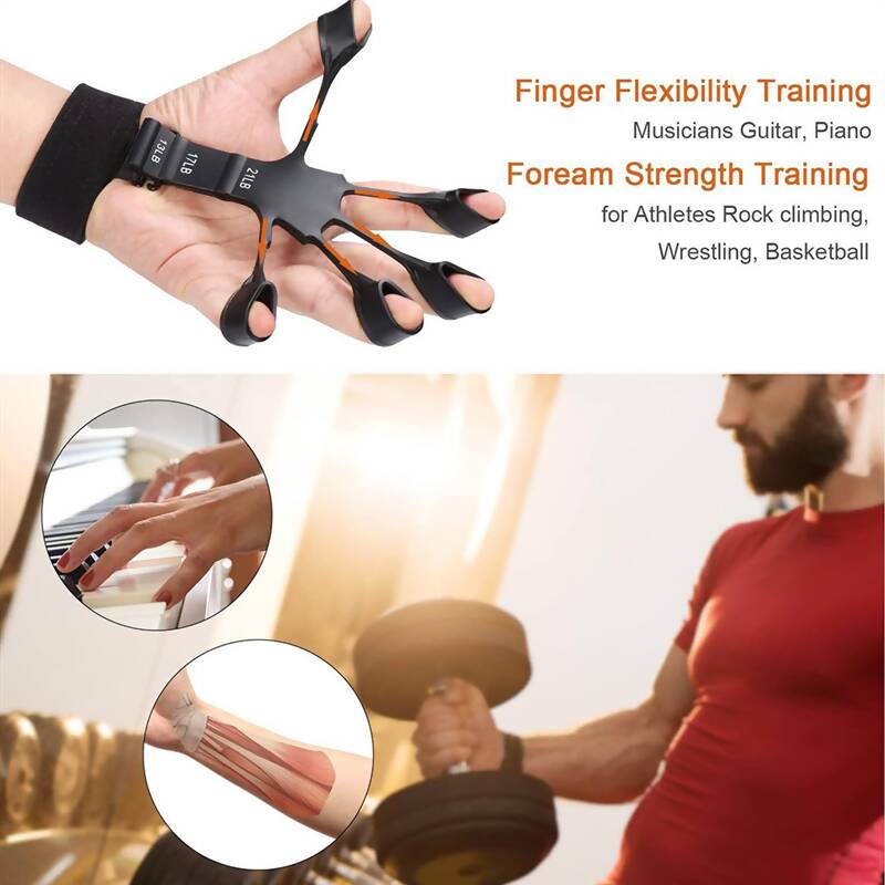 1 Peice Finger Gripper Guitar Finger Exerciser Hand Strengthener Hand Trainer Black