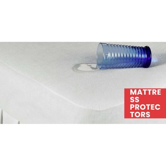 Water Proof Mattress Protector Export Terry Color White Plain, Double 6"
