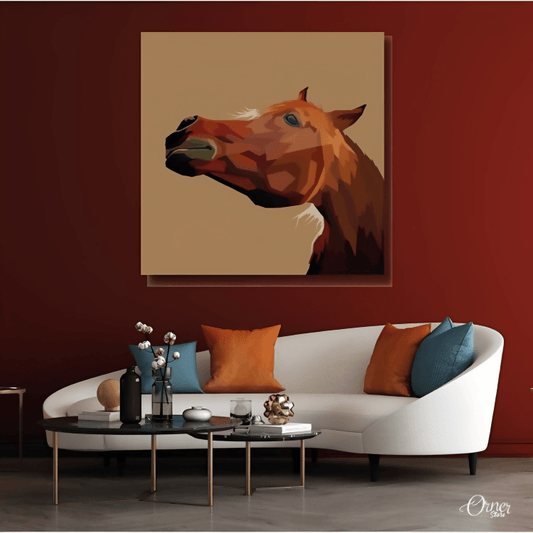 The Brown Horse Face Vector Art | Animal Wall Art - ValueBox