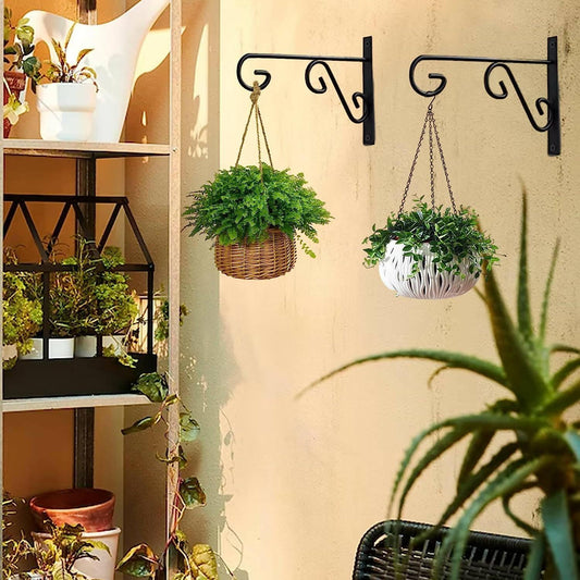 Plant Hangers Outdoor Indoor, Rust-Proof Coated Metal Hanging Basket Hook, Decorative Wall Plant Hooks for Hanging Plants Flowers Lanterns Bird Feeders - ValueBox