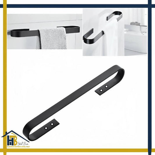 badgeHB One Piece Customize, Heavy Duty Wall Mount Toilet Washroom Bathroom Towel Bar Stand, Towel Rack Black color