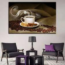 Home Decor & Wall Decor Painting Steamy Hot Coffee Cup | Food Poster Wall Art - ValueBox