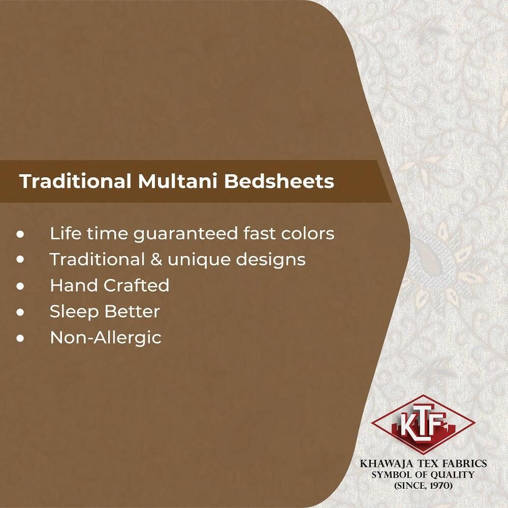 Khawaja King size double bed sheet jacquard traditional hand crafted bed set gultex style multani cotton polyester bed cover with 2 pillow covers A36Khawaja King size double bed sheet jacquard traditional hand crafted bed set gultex style multani cotton p - ValueBox