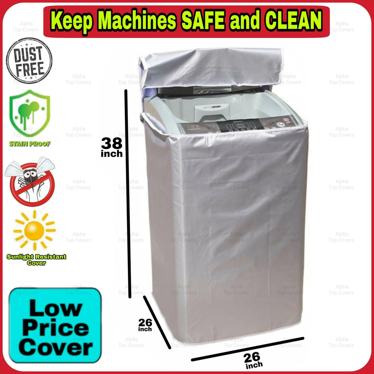 11kg to 15kg Washing Machine Cover By ALPHA - ValueBox