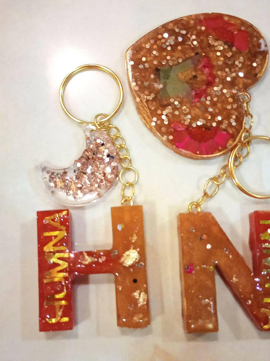 Beautiful Resin Handmade Alphabets With Customized Names and Charms