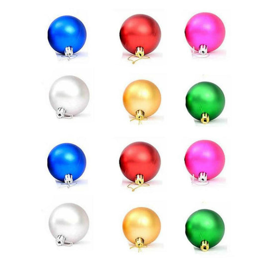 Pack Of 12 - Christmas Tree Decor Ball Bauble Xmas Party Hanging Ball Ornament