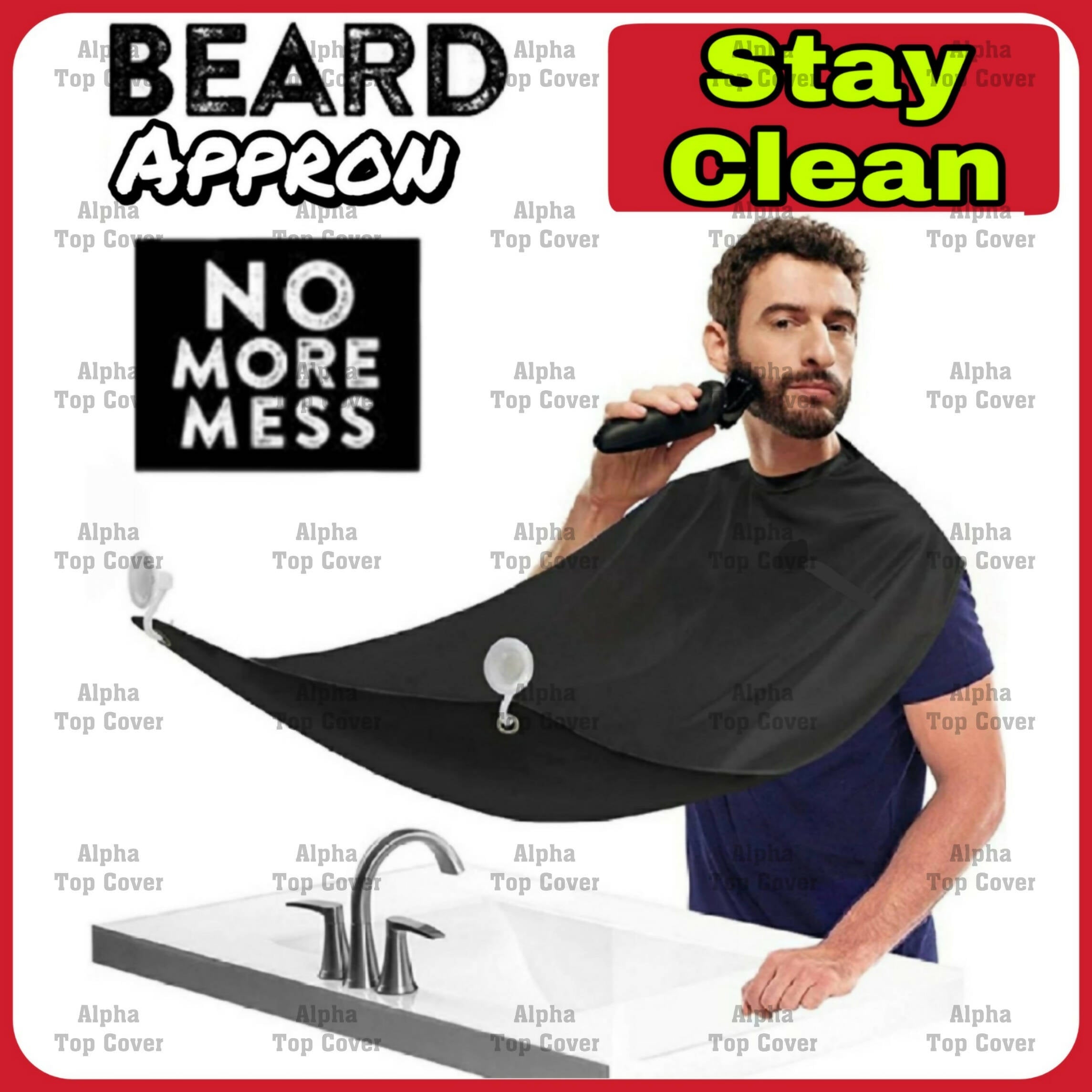 Male Beard Apron - ALPHA Men Haircut Apron Parachute Reusable Long Life Quality