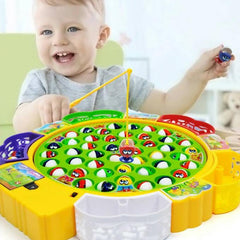 Larger Size Kids Fishing Game Toy Electric Music Rotating Catch Fish