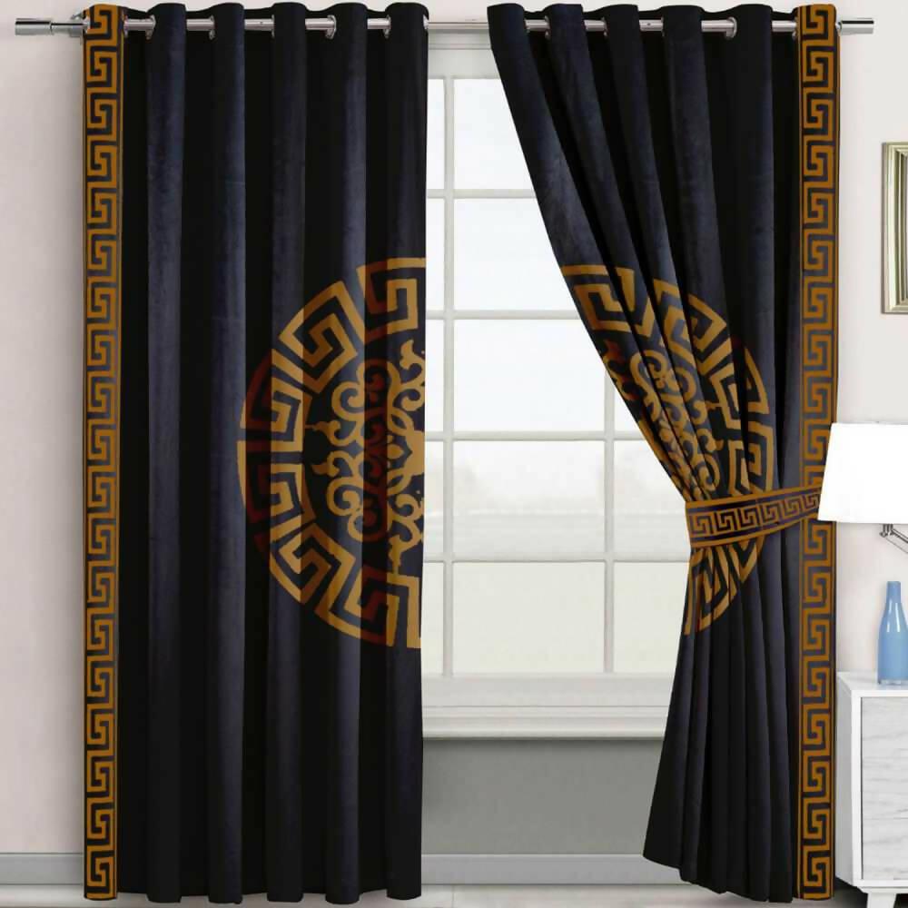 Velvet embroidery curtain Pack of 2 - ValueBox