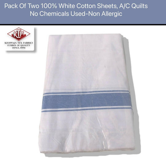 Pack of 2 Pure Cotton Sheets 100% coton Quality stuff sheet AC quilts - ValueBox