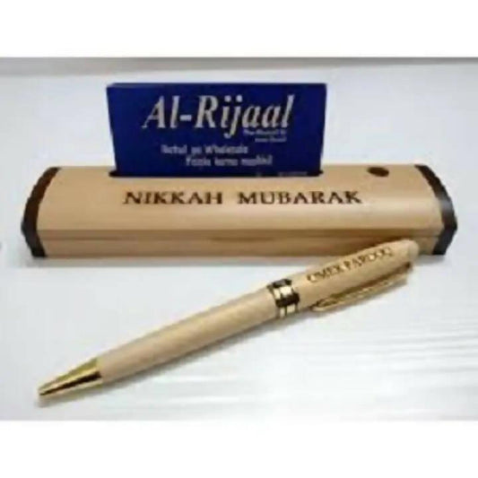 Wooden Engraved Ball Pen with Box - Engraved Customized Logo & Picture or Name - ValueBox