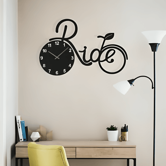 Ride Bicycle 3d Wooden Wall Clock for Luxury Home Decor Living Room and Office Clocks for Rooms/wall Decoration - Wooden Wall Clock