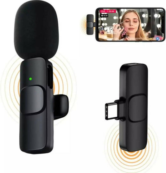 EdelWay True Wireless Microphone With Noise Cancellation Reduction 20 Meter Long Range Portable Audio Video Recording For Type C Lightning_Port Live Game Video Shooting_Streaming Vlogging_Youtube Video For Mobile Phone Camera_iPhone - K8 K9 Q8