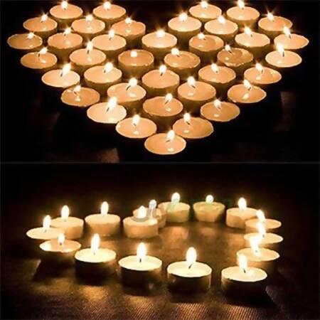 Tea Light Candles Pack of 10 - Romantic Floating Tea light Candles Set Happy Birthday Party, Wedding Anniversary, Room Decoration Candles - ValueBox