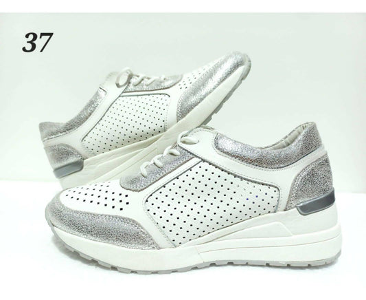 FOOTLOCKER SHOES FOR KIDS WHITE&SILVER ( NEW ARRIVAL )