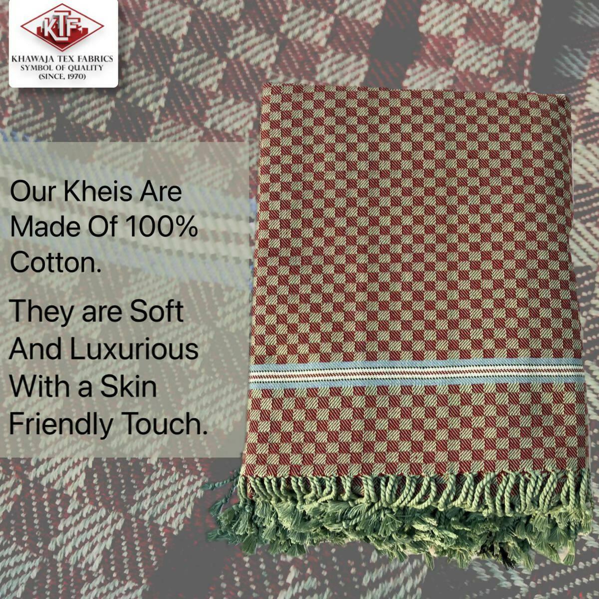 Pure Cotton khais Blanket Throw Khawaja tex fabrics 100% cotton Belgian block Quality stuff kheis - ValueBox