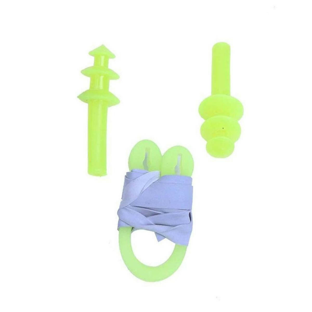 Silicone Ear Plugs & Nose Clip Set - Yellow