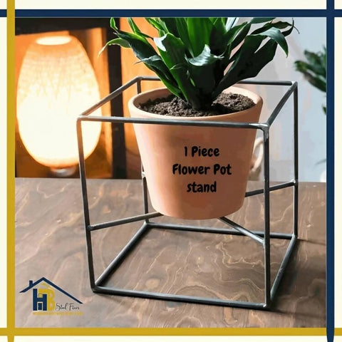 HB One Piece Customize, Metal Cube Plant Stands, Wire Plant Pot Stand, Metal Plant Holder, Flower Pot Stand, Steel Wall Hanger, Minimalist Plant Stand, 8x8 Inches, Made By With Metal Wire - ValueBox