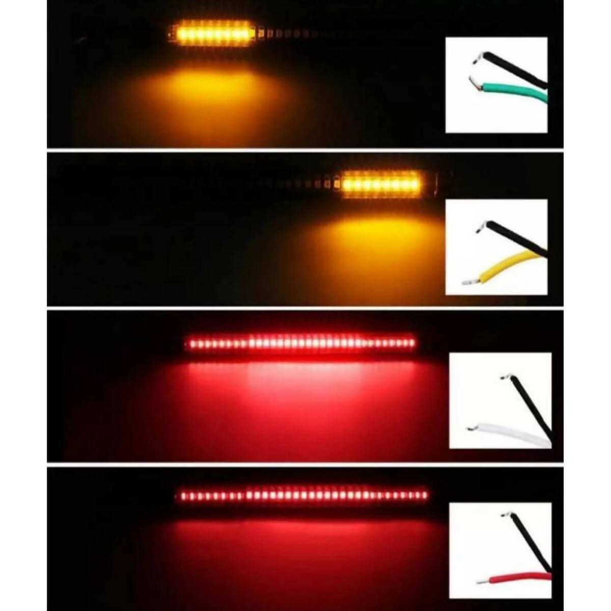 Flexible Brake Light With Indicators For Bikes With Double Tape