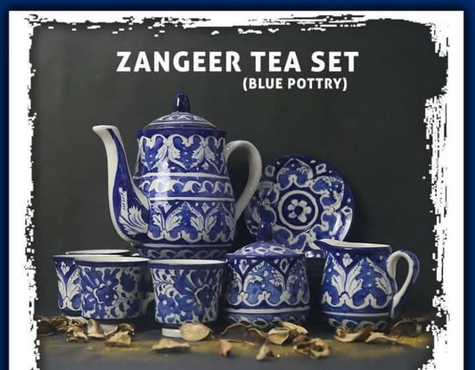 Blue Potery Zanjeer tea Set 17pcs
