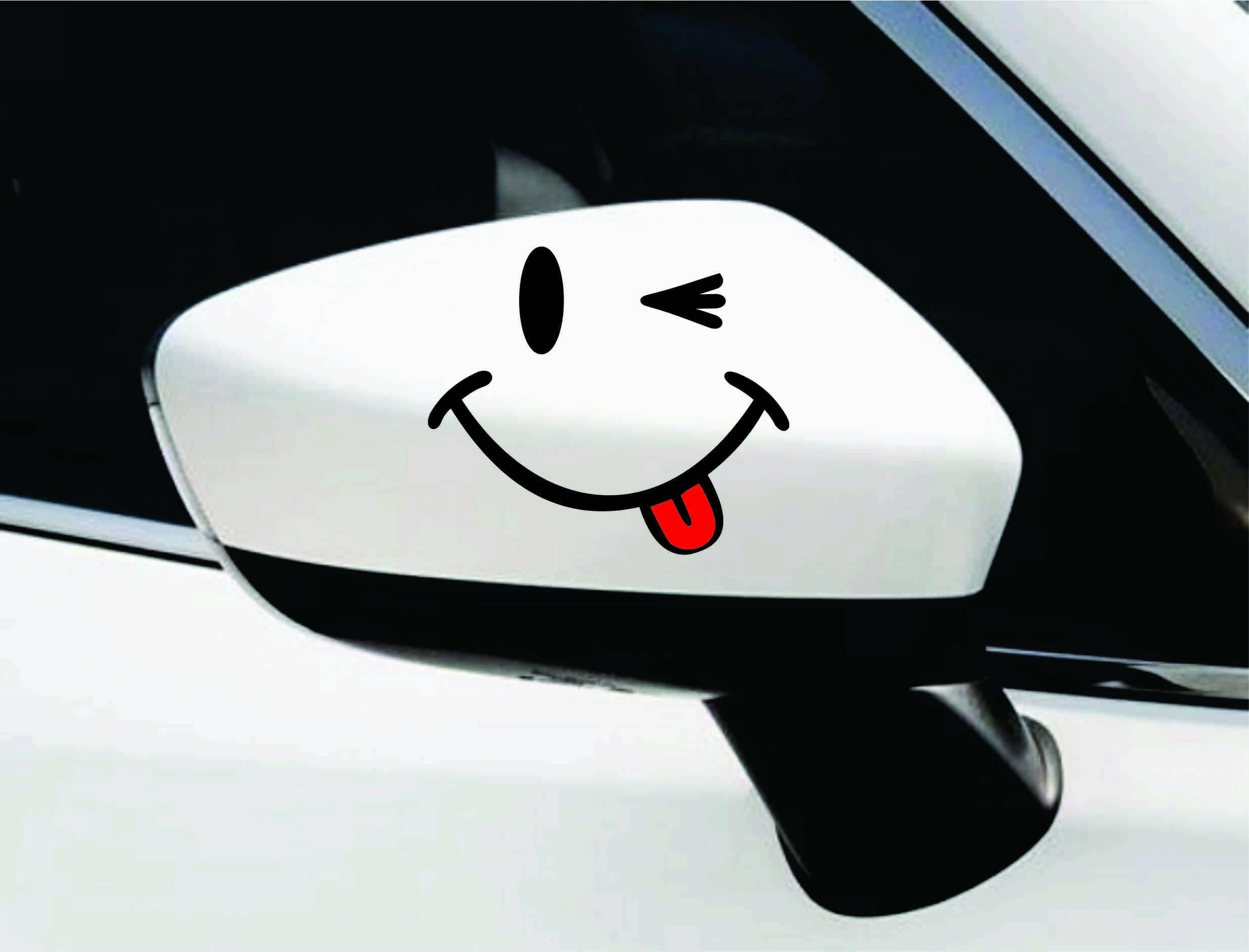 2 Pcs Eye Winkling (Black and Red) Car Side Mirrors Stickers, Auto Styling Decal Sticker for Decoration. - ValueBox