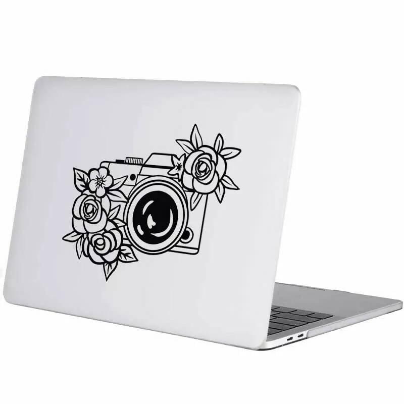 Floral Camera Photographer Vinyl Decal Laptop Sticker, Laptop Stickers for Boys and Girls, Bike Stickers, Car Bumper Stickers by Sticker Studio - ValueBox