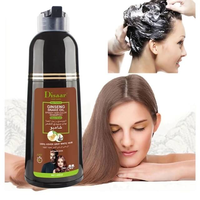 Disaar Ginseng snake oil nature brown hair color shampoo