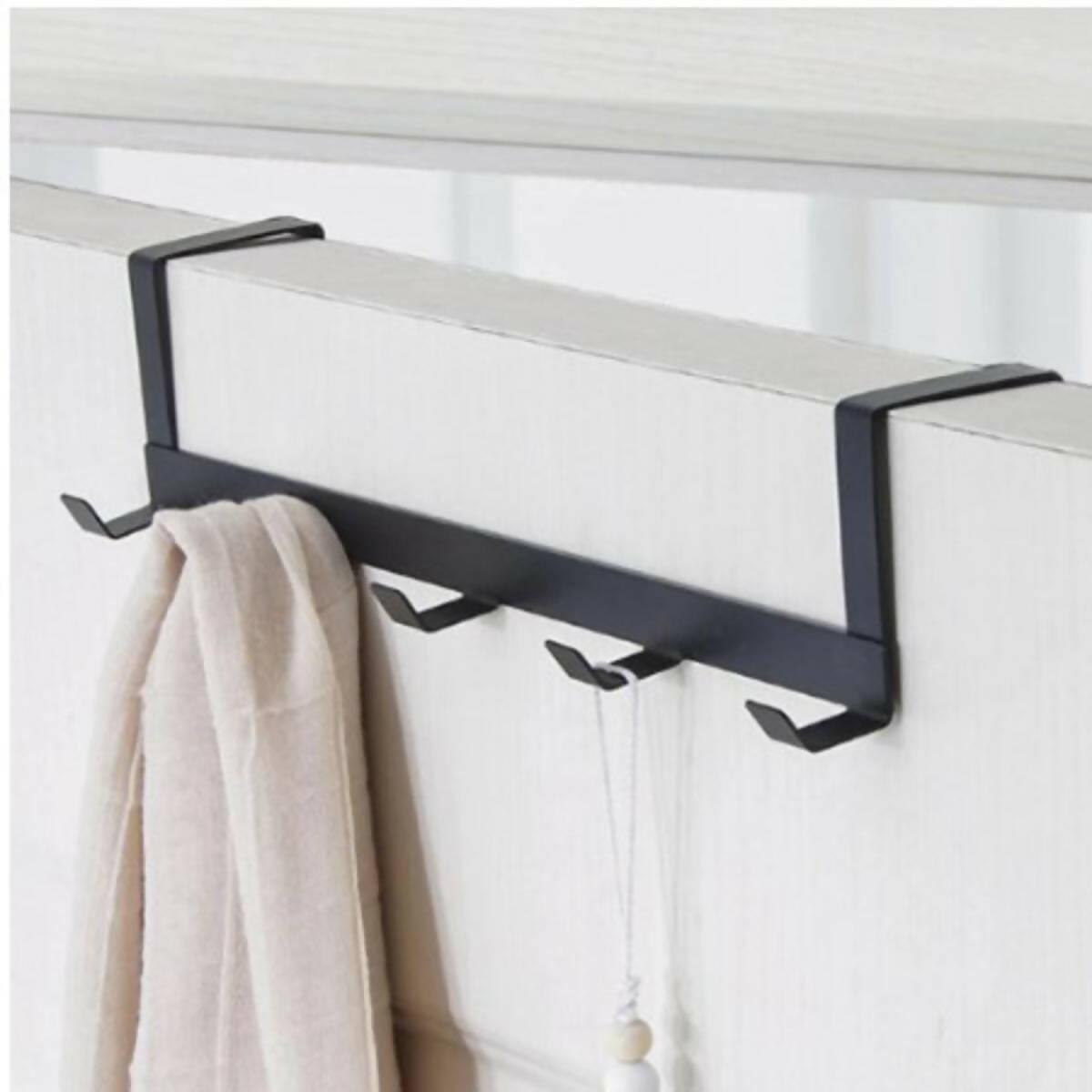 Over The Door 5 Hooks Iron Bathroom Organizer Rack - ValueBox