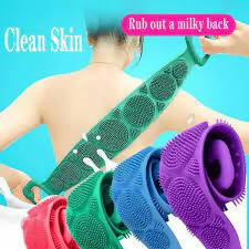 Silicone Back Scrubber Soft Loofah Bath Towel Bath Belt Body Exfoliating Massage For Shower Body Cleaning Bathroom Shower Strap